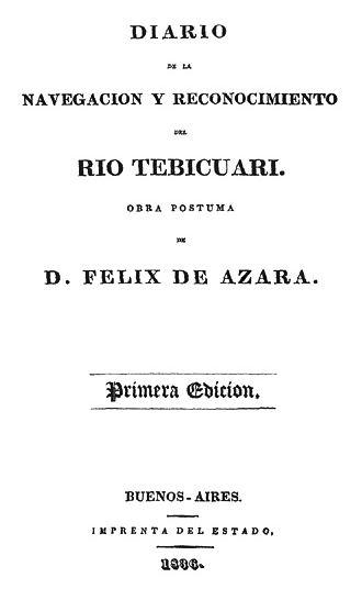 Imagen: Félix de Azara. Publicaciones.